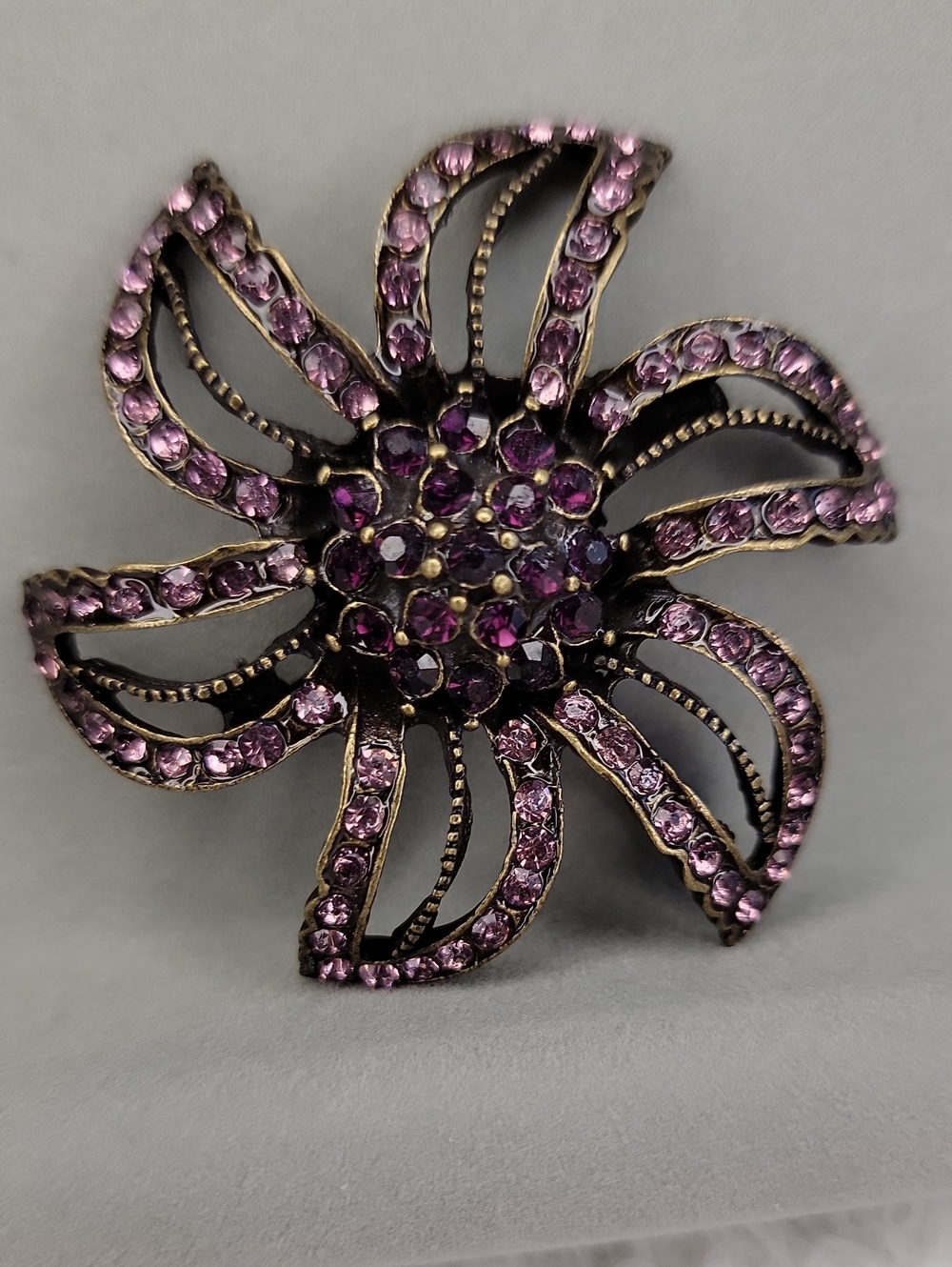 Uranium Crystal Flower Brooch